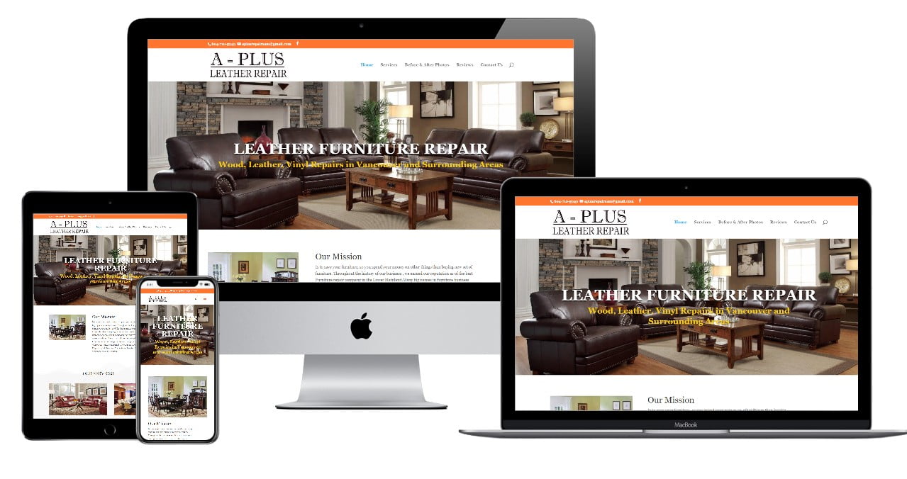 Furniture Repair Website Design – aplusleatherrepair.ca