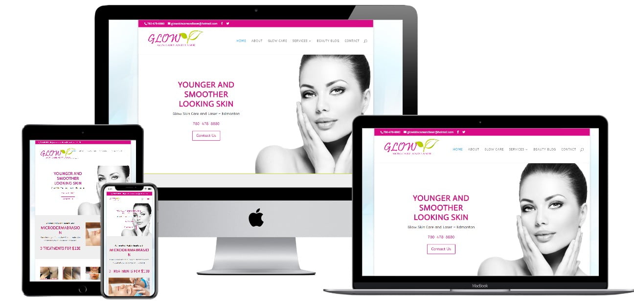 Salon Website Design for Glow Skin Care And Laser
