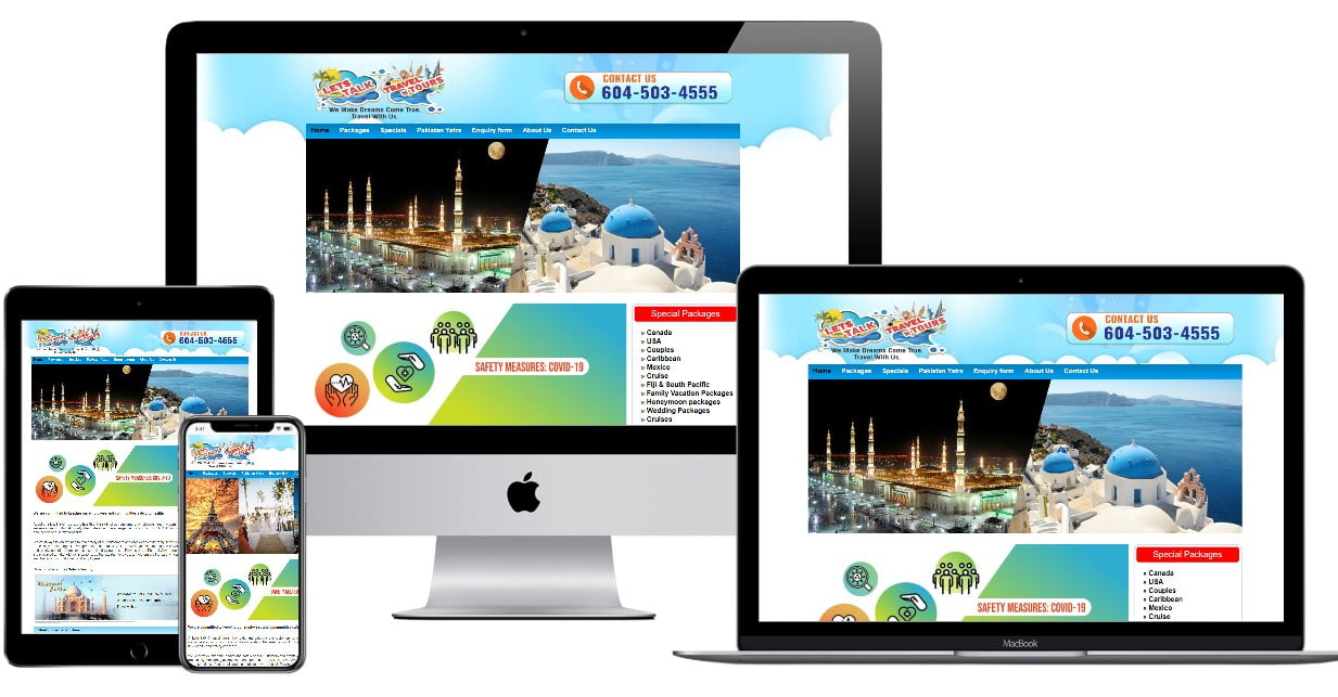 Travel company Website Design – letstalktraveltour.com