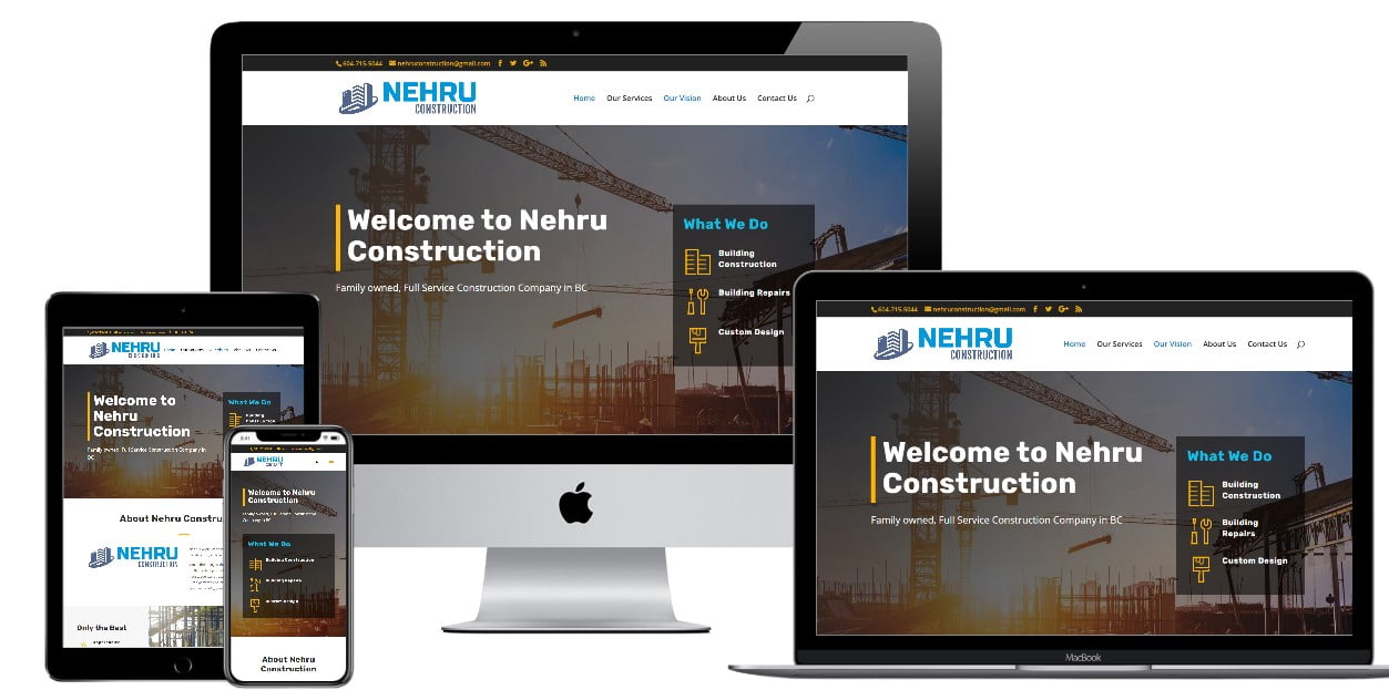 Construction Website Design – nehruconstruction.com