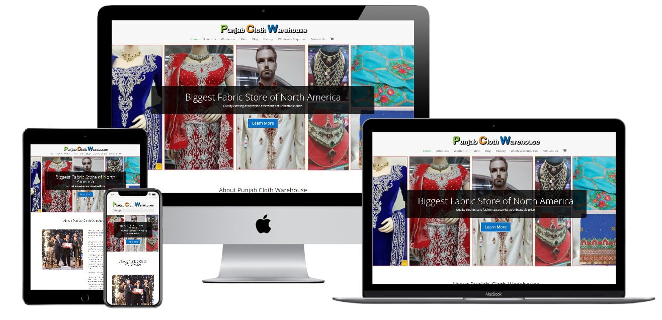 Clothing Store Website Design – punjabclothwarehouse.com