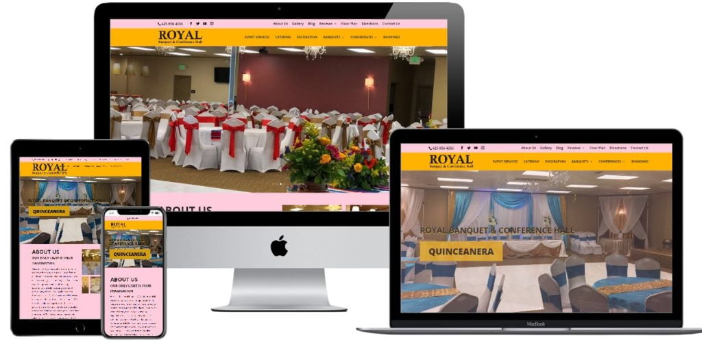 Banquet Hall Website Design for Royal Banquet And Conference Hall