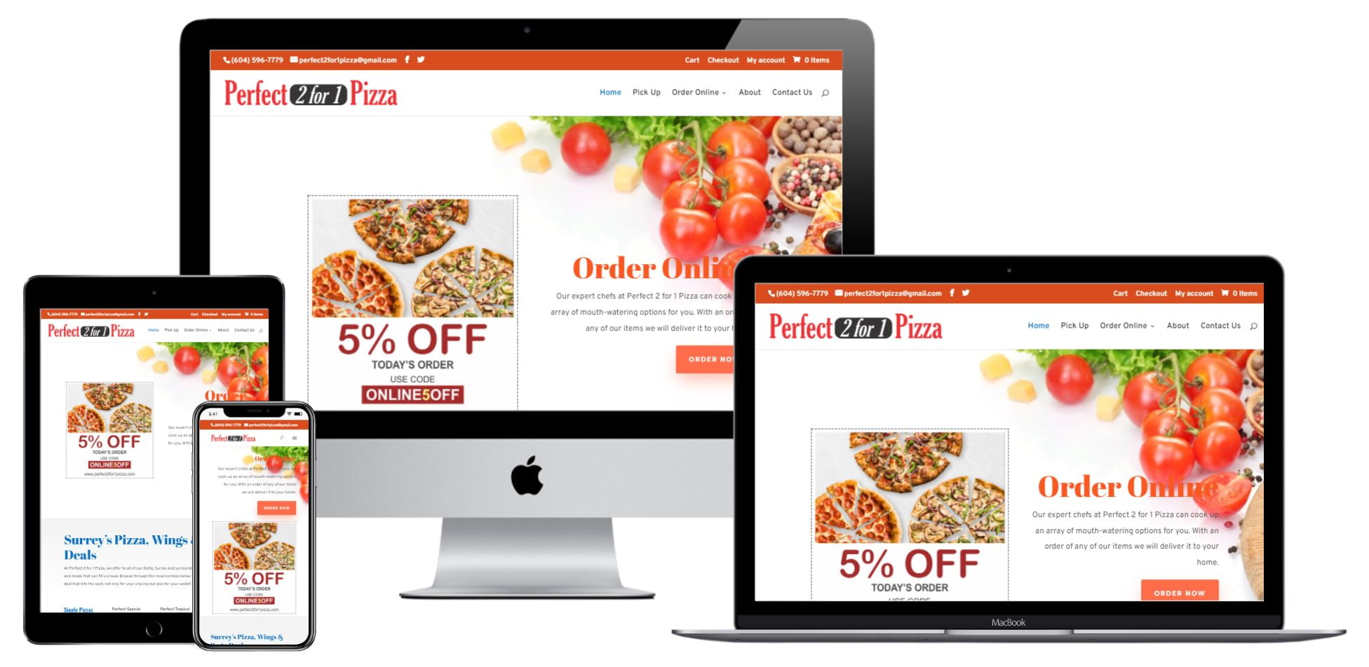 Pizza Store Website Design – perfect2for1pizza.com