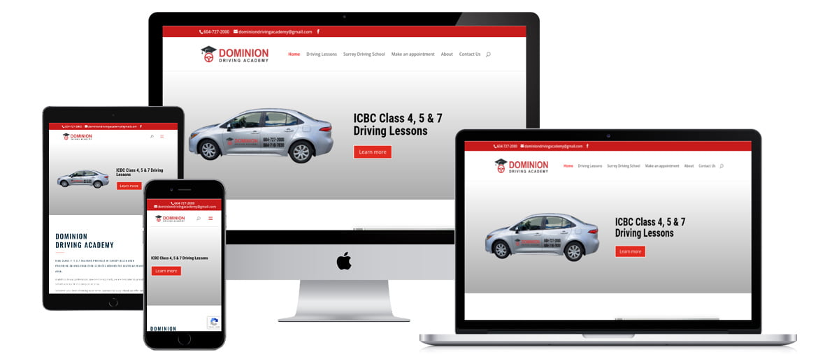 Driving School,Education,School Website Designing for Dominion Driving Academy – dominiondrivingacademy.com