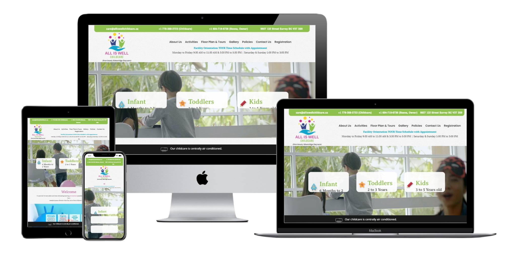 Childcare, School, Education Website Designing for All is Well Childcare – alliswellchildcare.ca