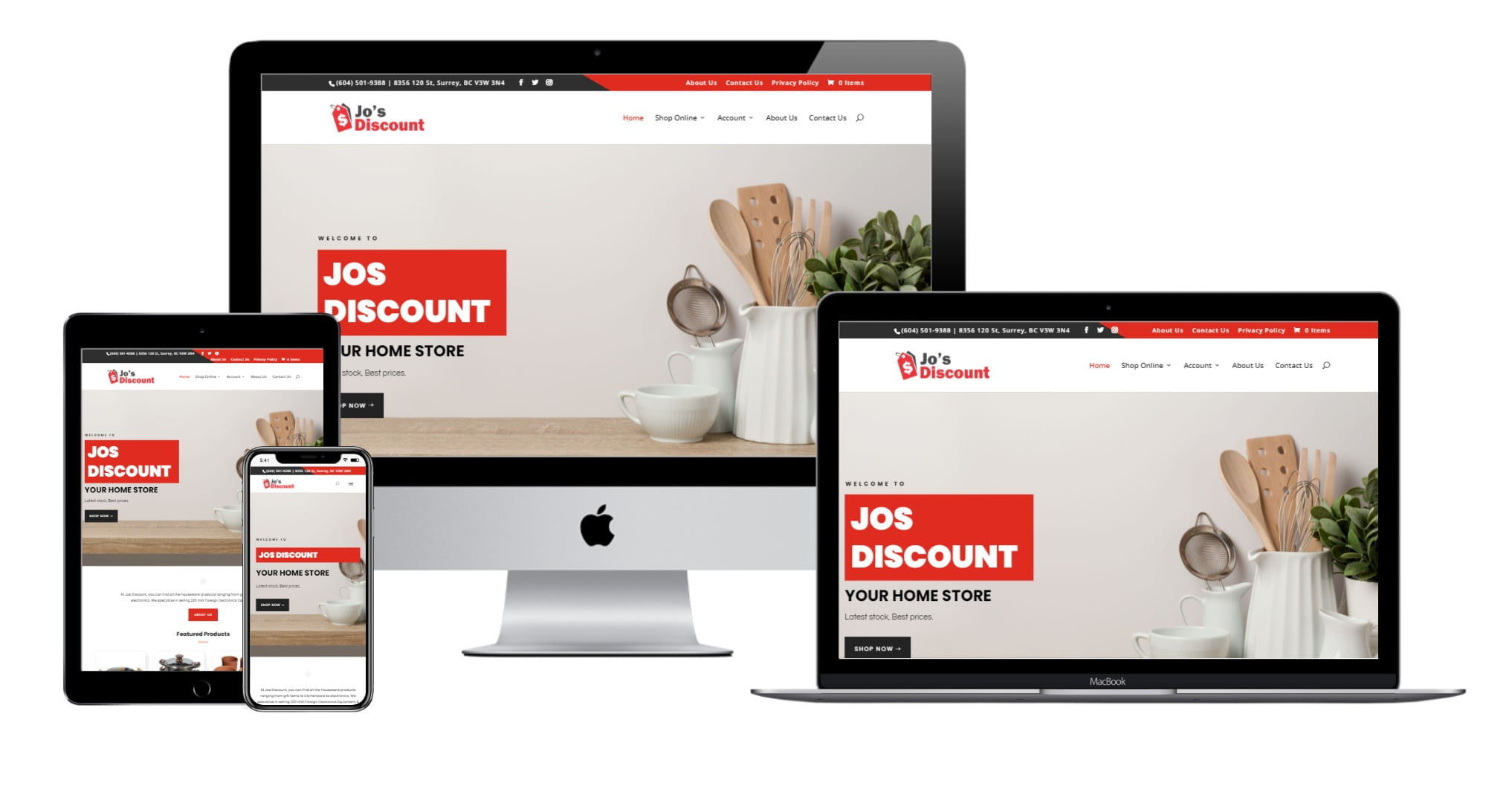 Home and Giftware Store,Ecommerce Website Designing for Jo’s Discount – josdiscount.com