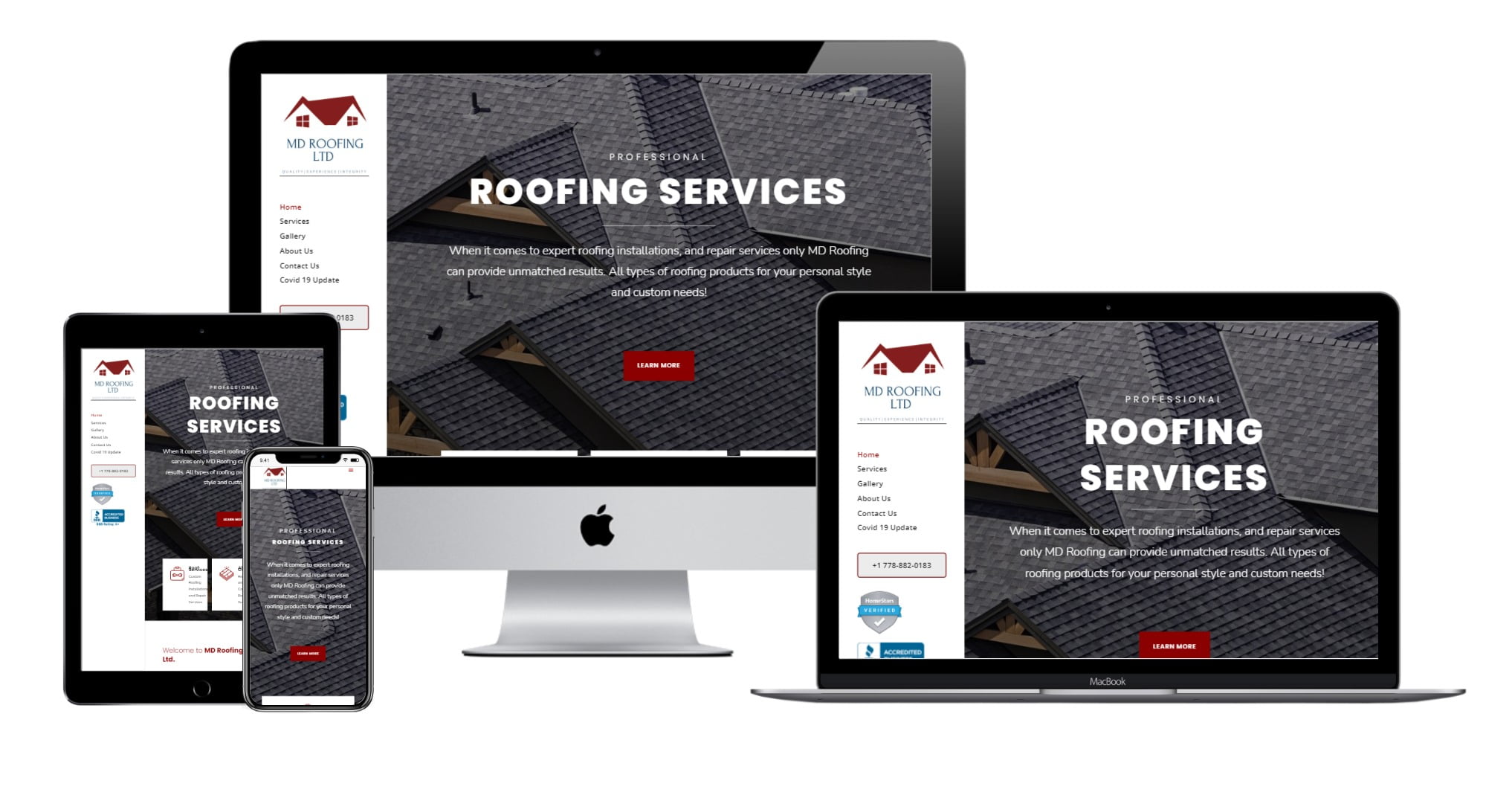 Roofing Contractor Website Designing for MD Roofing Ltd – mdroofingservices.ca