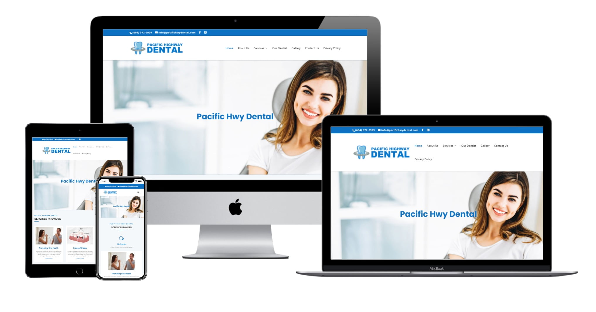 Dental clinic Website Designing for Pacific Highway Dental – pacifichwydental.com