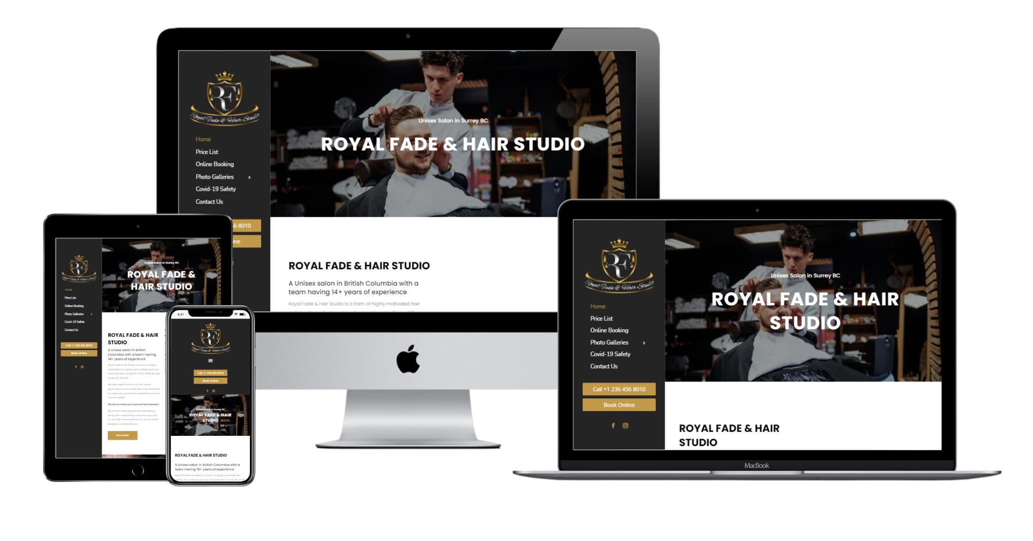 Beauty and Hair,Salon Website Designing for Royal Fade Hair Studio – royalfade.ca