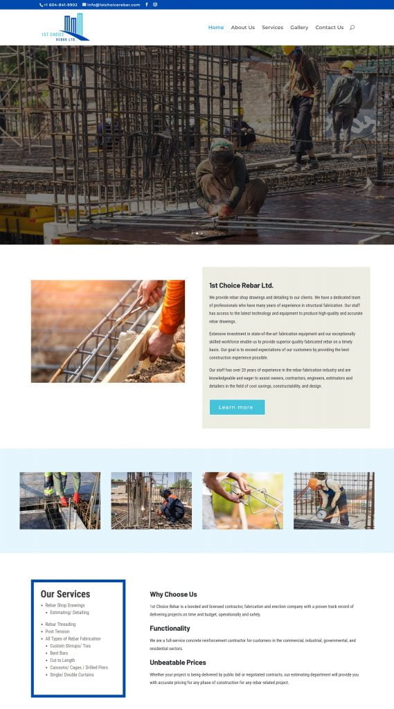 1st Choice Rebar Ltd. - Construction Services
